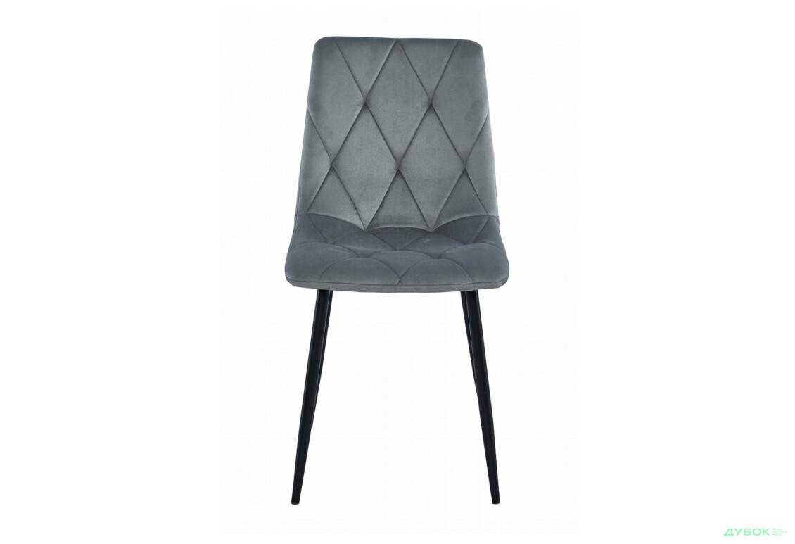 Зображення 2 - Стілець Kredens furniture Libra / Лібра світло-сірий оксамит / ніжки чорні