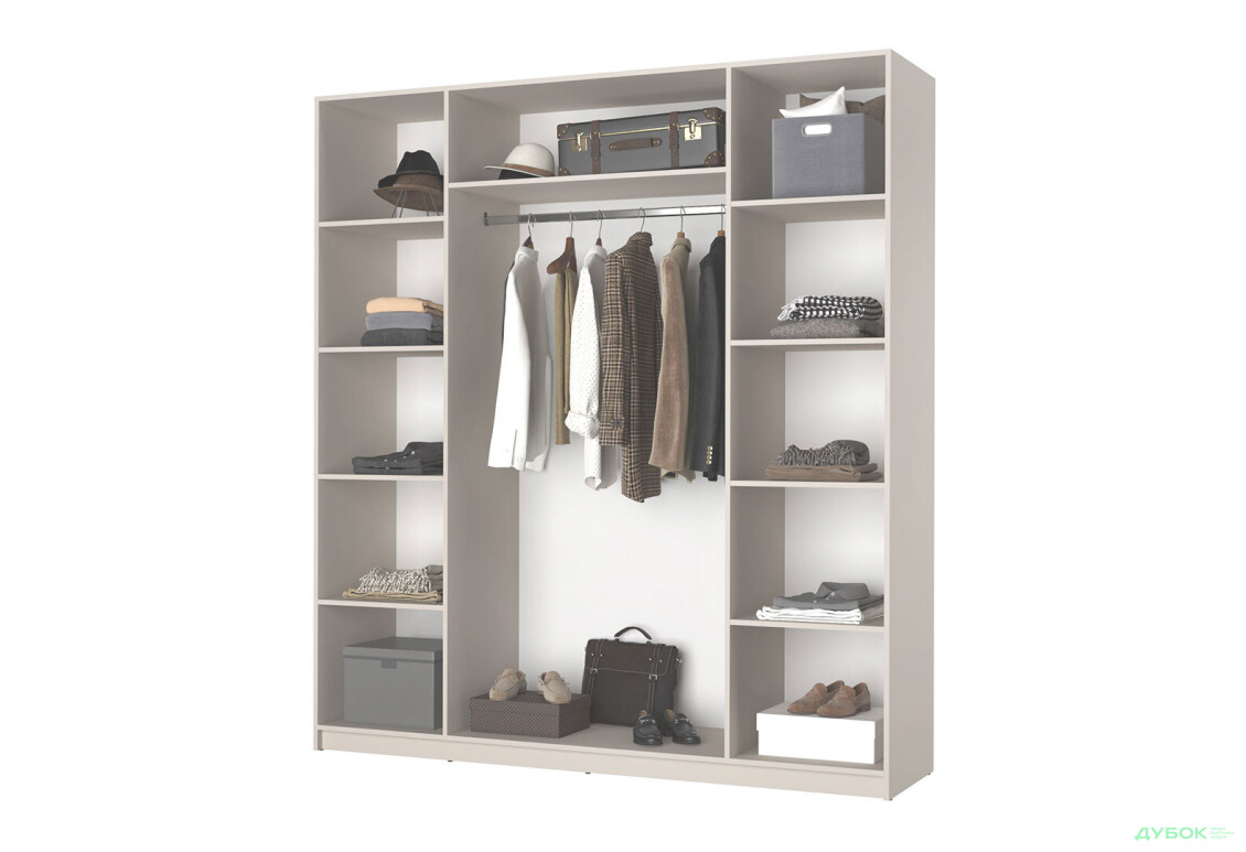 Шафа MebelStar Оскар 4-дверна з антресоллю 200 см Дуб тахо - Зображення 5 Зображення 5 - Шафа MebelStar Оскар 4-дверна з антресоллю 200 см Дуб тахо