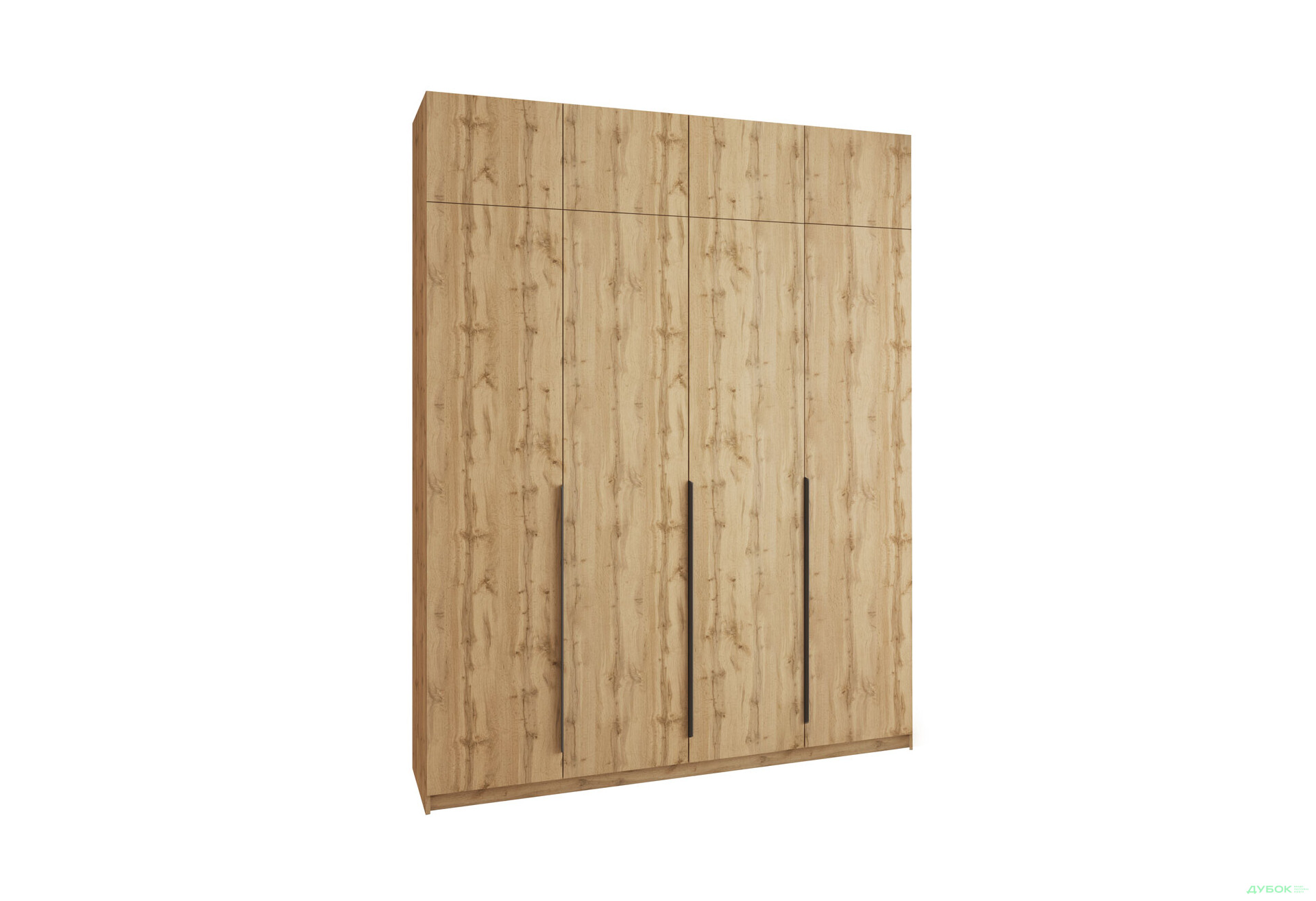 Шафа MebelStar Оскар 4-дверна з антресоллю 200 см Дуб тахо - Зображення 3 Зображення 3 - Шафа MebelStar Оскар 4-дверна з антресоллю 200 см Дуб тахо