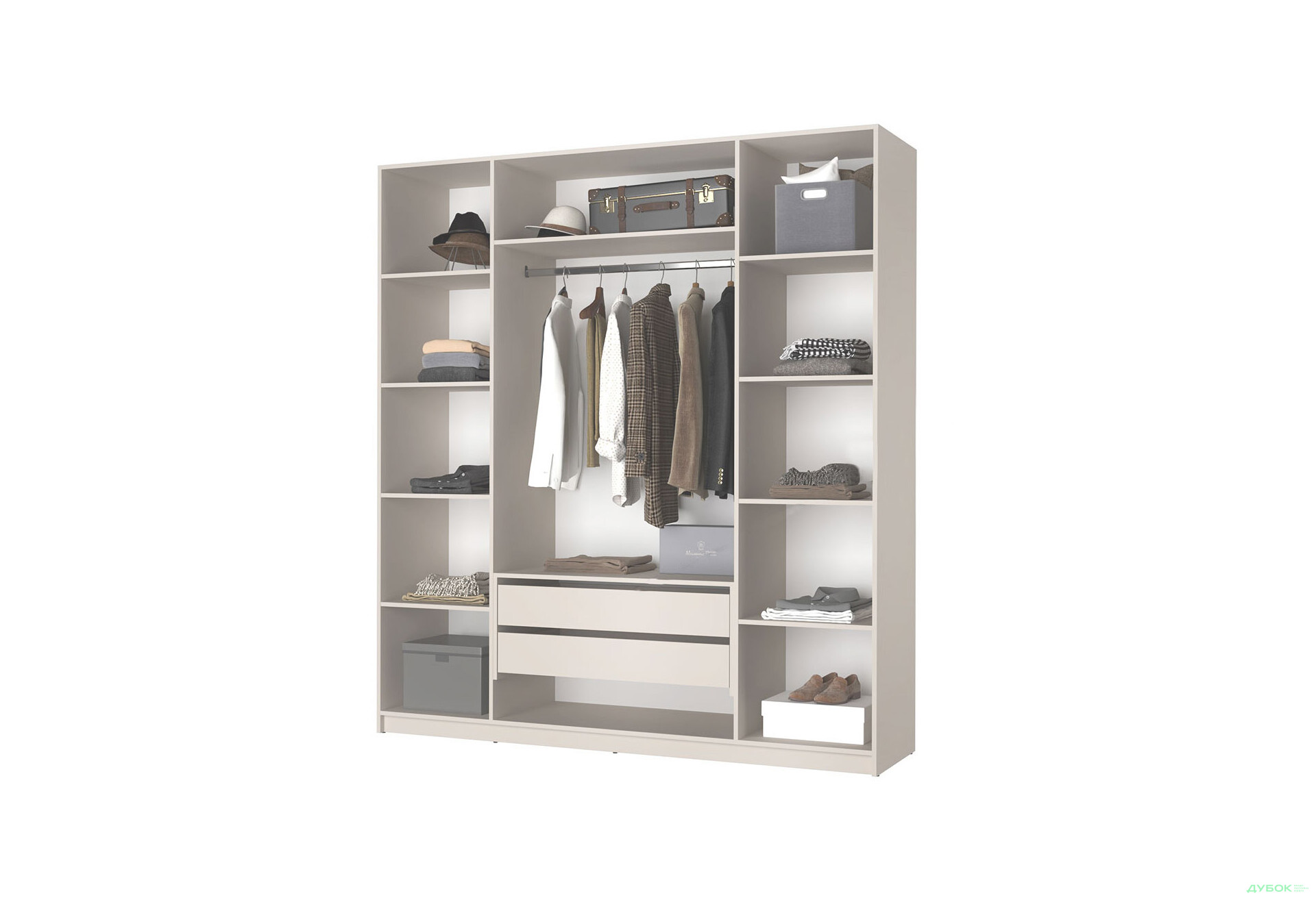 Шафа MebelStar Оскар 4-дверна з шухлядами 200 см Кашемір - Зображення 5 Зображення 5 - Шафа MebelStar Оскар 4-дверна з шухлядами 200 см Кашемір