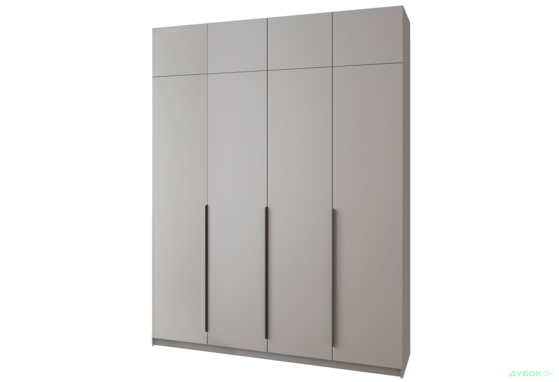 Шафа MebelStar Оскар 4-дверна з антресоллю та шухлядами 200 см Сіра мишка - Зображення 1 Зображення 1 - Шафа MebelStar Оскар 4-дверна з антресоллю та шухлядами 200 см Сіра мишка