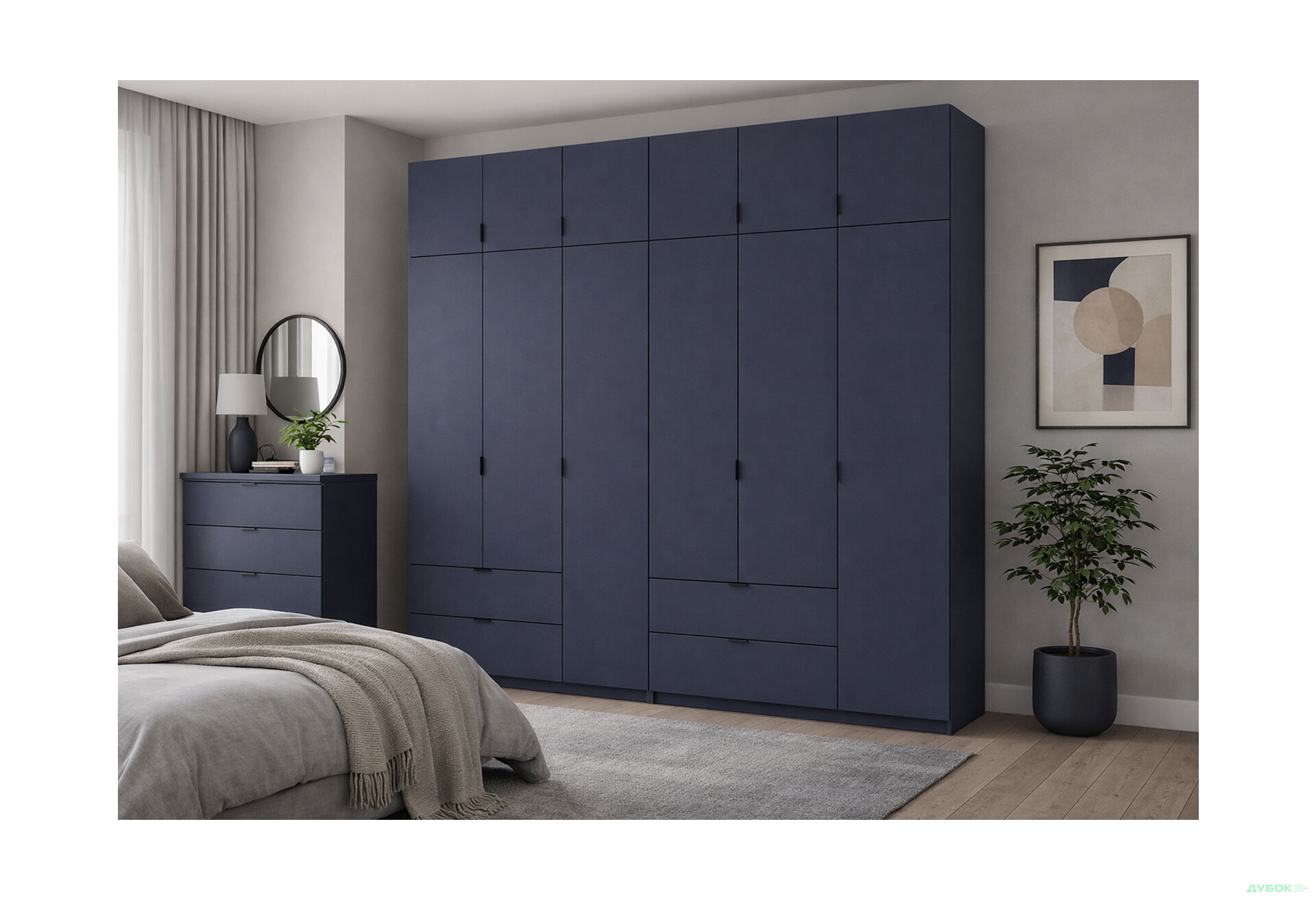 Зображення 2 - Шафа Doros Лукас 6-дверна з антресоллю 255 см, графіт