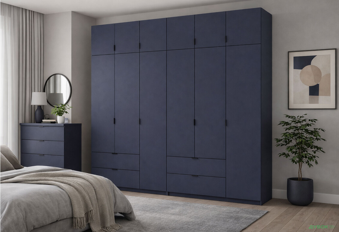 Зображення 2 - Шафа Doros Лукас 6-дверна з антресоллю 255 см, графіт