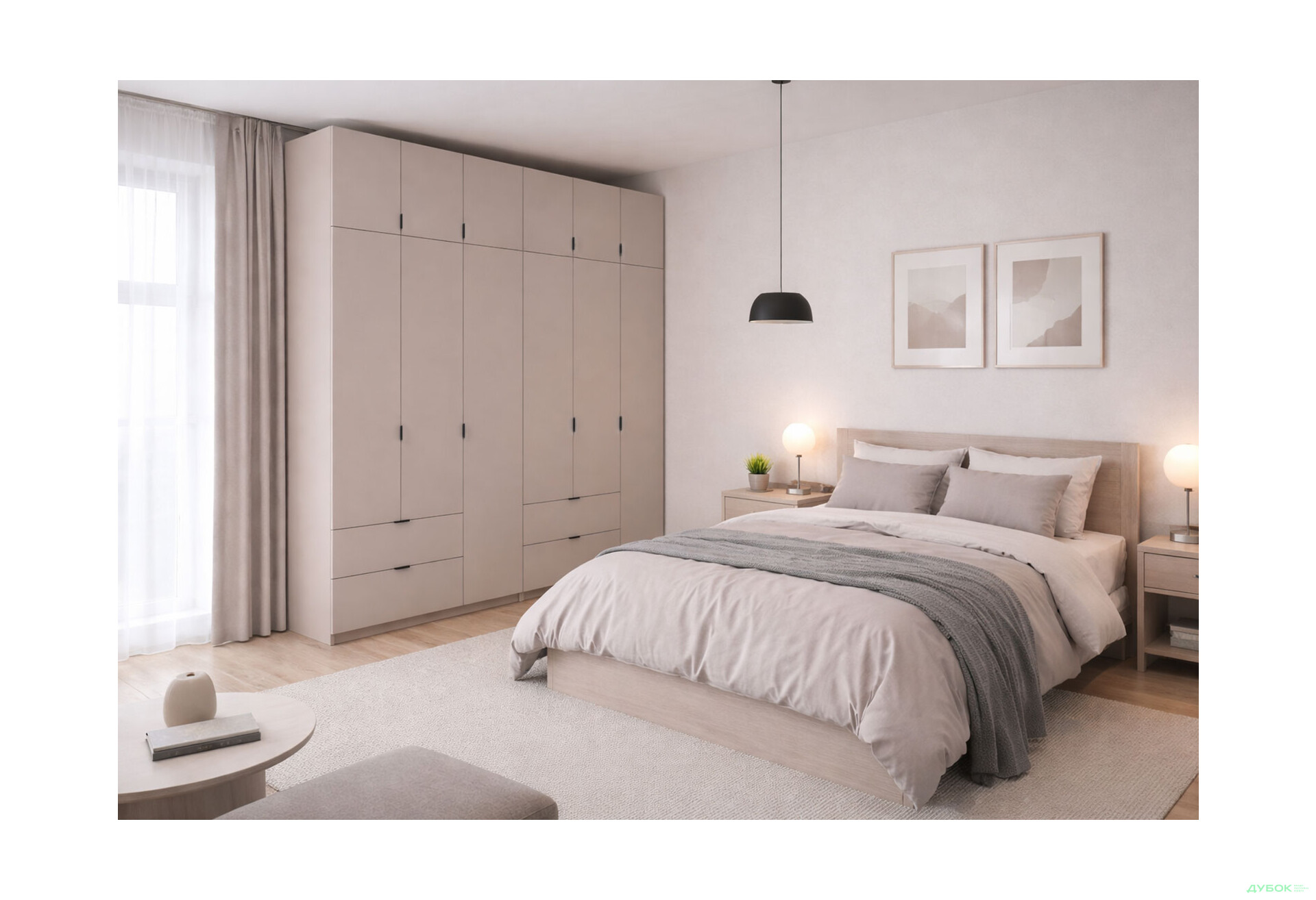 Зображення 2 - Шафа Doros Лукас 6-дверна з антресоллю 270 см, кашемір