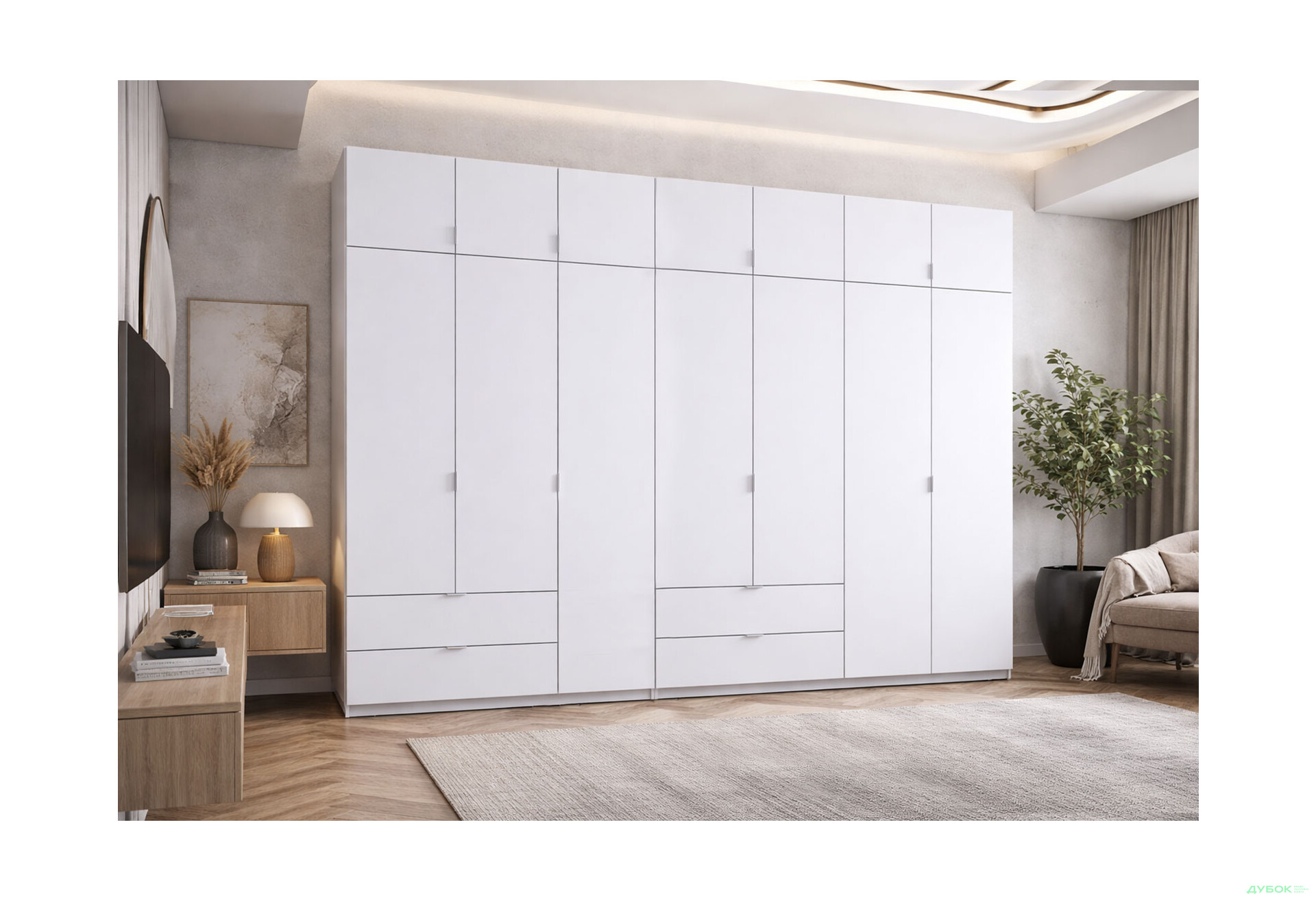 Зображення 2 - Шафа Doros Лукас 7-дверна з антресоллю 315 см, білий