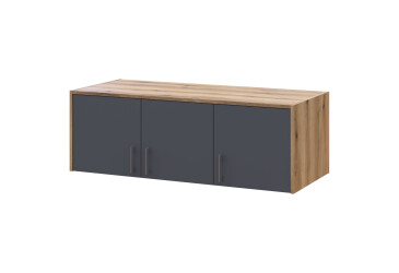 Антресоль Doros Ронді 3-дверна 121 см Дуб Артізан / Графіт