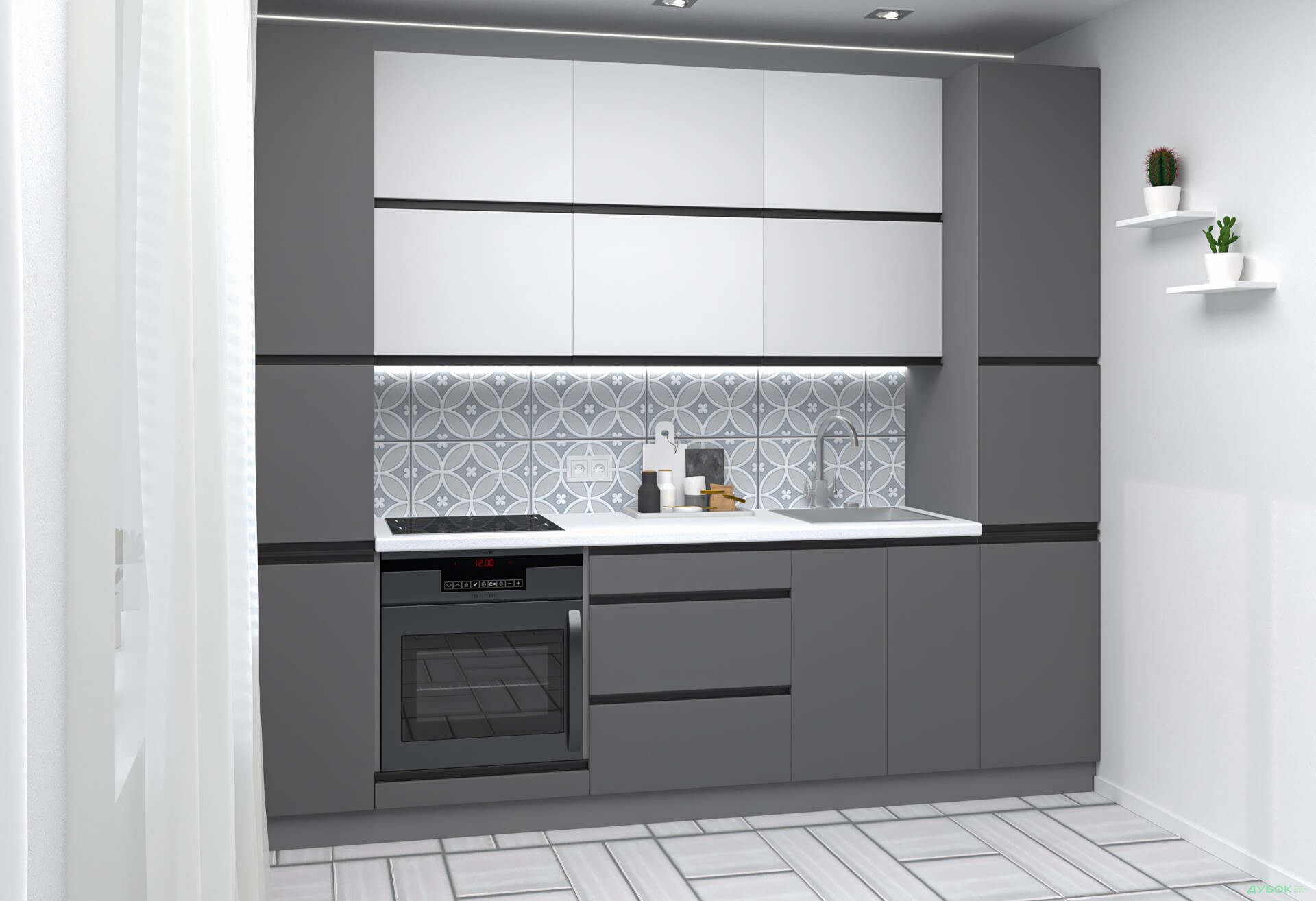 Кухня VIP-master Ріолайн Люкс / RioLine Luxe Матова 260 см, білий / сірий - Зображення 5 Зображення 5 - Кухня VIP-master Ріолайн Люкс / RioLine Luxe Матова 260 см, білий / сірий