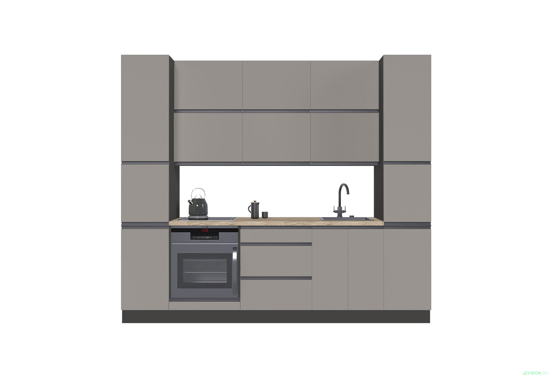 Кухня VIP-master Ріолайн Люкс / RioLine Luxe Матова 260 см, Світло-коричневий М02 - Зображення 4 Зображення 4 - Кухня VIP-master Ріолайн Люкс / RioLine Luxe Матова 260 см, Світло-коричневий М02