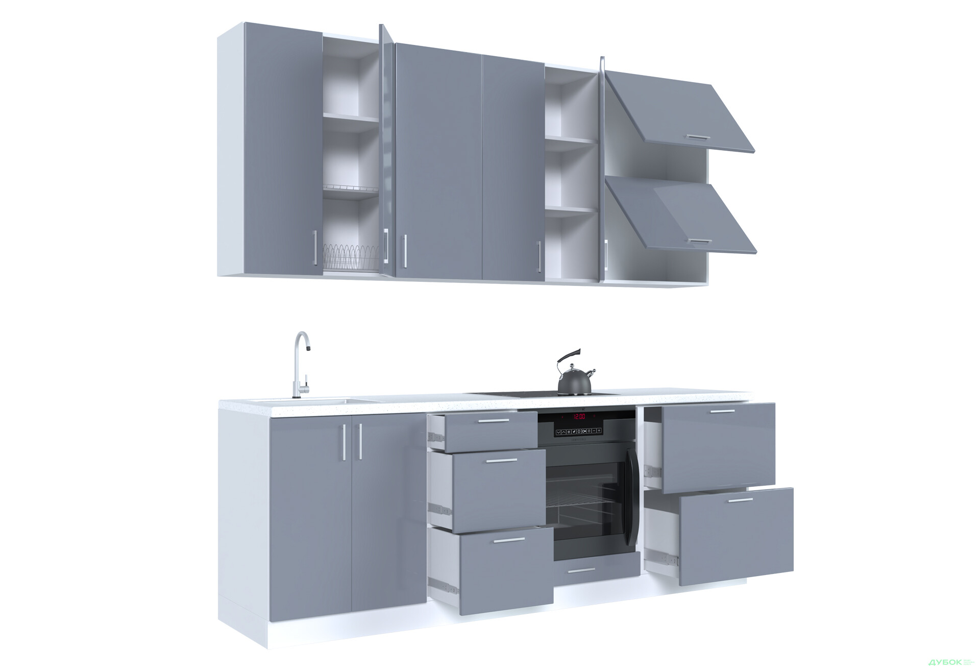 Кухня Вип-Мастер Марго Люкс 220 см, белый / шифон - Изображение 4 Изображение 4 - Кухня Вип-Мастер Марго Люкс 220 см, белый / шифон