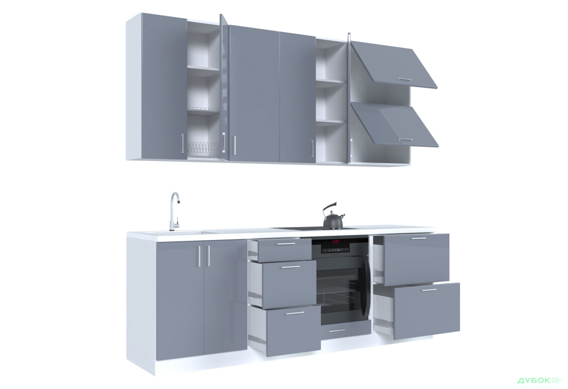 Кухня Вип-Мастер Марго Люкс 220 см, белый / шифон - Изображение 4 Изображение 4 - Кухня Вип-Мастер Марго Люкс 220 см, белый / шифон