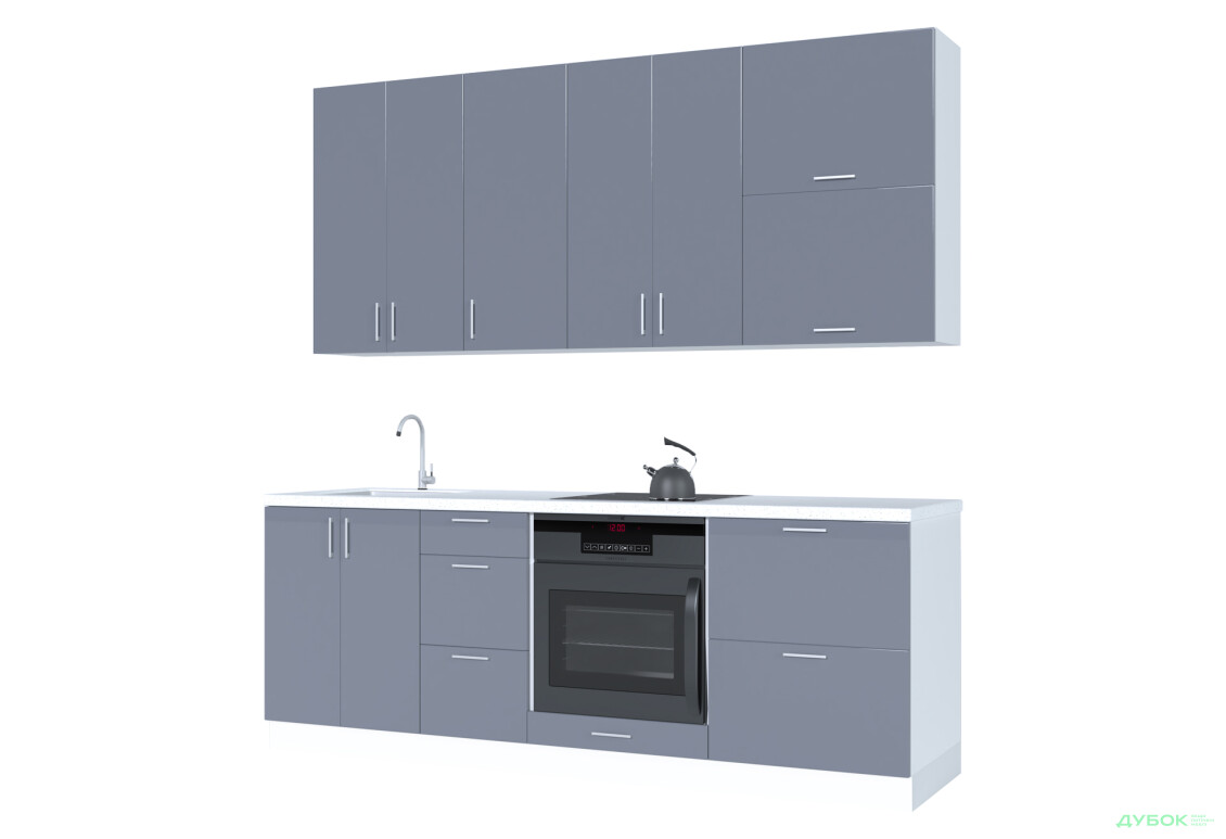 Кухня Вип-Мастер Марго Люкс 220 см, белый / шифон - Изображение 2 Изображение 2 - Кухня Вип-Мастер Марго Люкс 220 см, белый / шифон