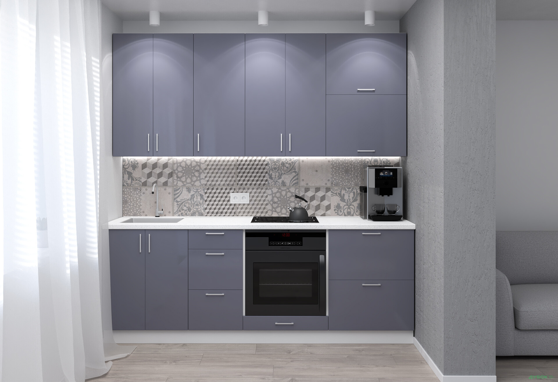 Кухня Вип-Мастер Марго Люкс 220 см, белый / шифон - Изображение 1 Изображение 1 - Кухня Вип-Мастер Марго Люкс 220 см, белый / шифон