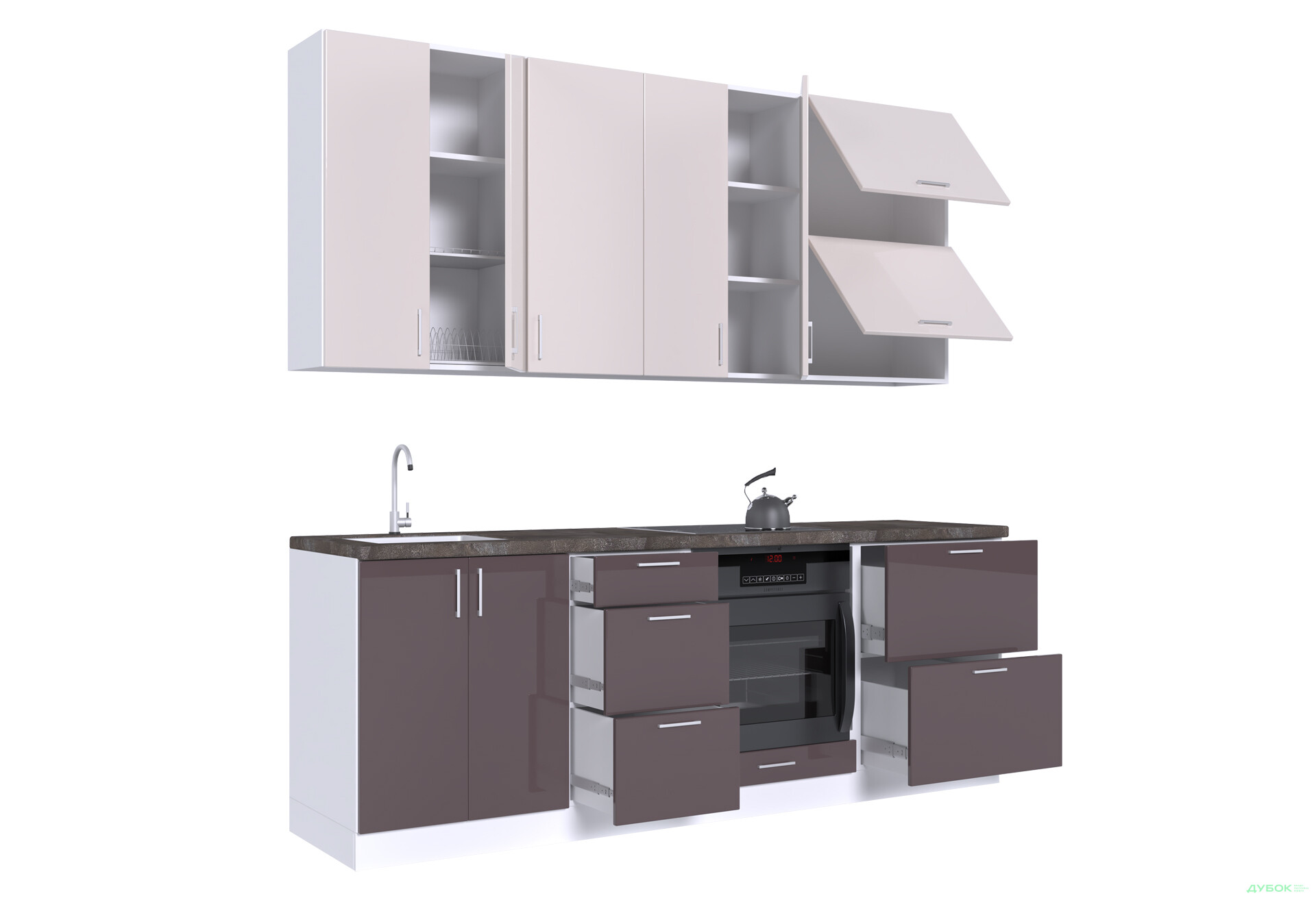 Кухня VIP-master Марго Люкс 220 см, білий / мереживо, велюр - Зображення 4 Зображення 4 - Кухня VIP-master Марго Люкс 220 см, білий / мереживо, велюр