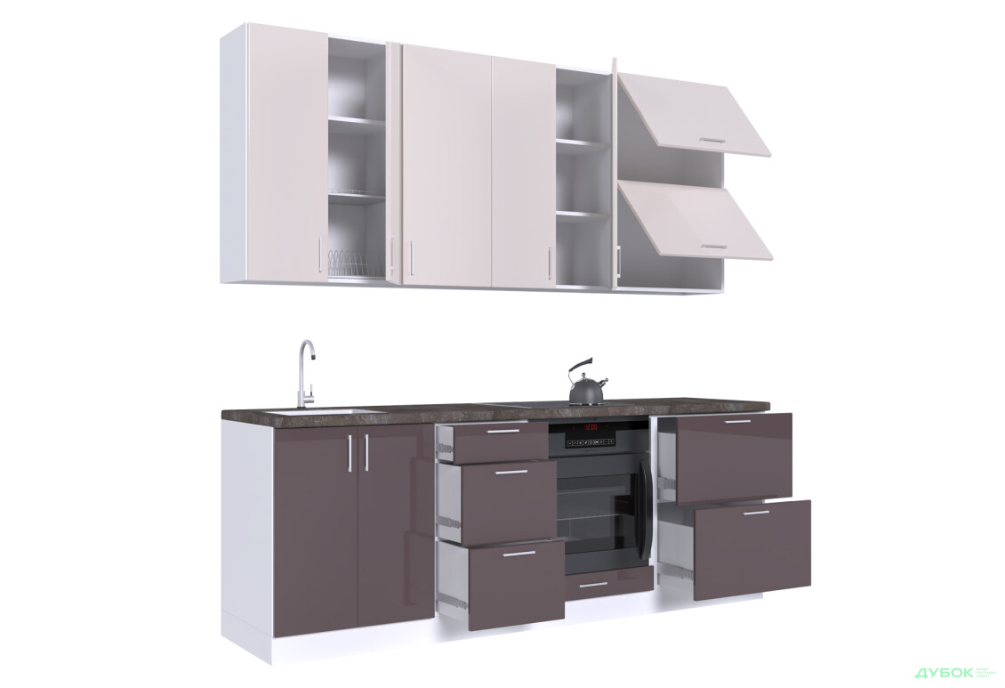 Кухня VIP-master Марго Люкс 220 см, білий / мереживо, велюр - Зображення 4 Зображення 4 - Кухня VIP-master Марго Люкс 220 см, білий / мереживо, велюр