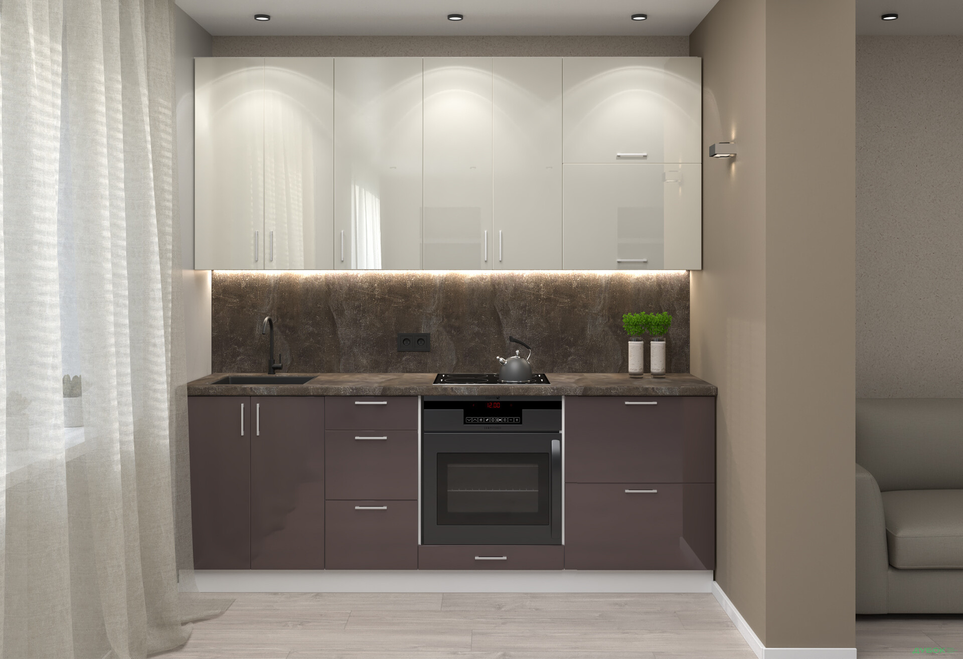 Кухня VIP-master Марго Люкс 220 см, білий / мереживо, велюр - Зображення 1 Зображення 1 - Кухня VIP-master Марго Люкс 220 см, білий / мереживо, велюр