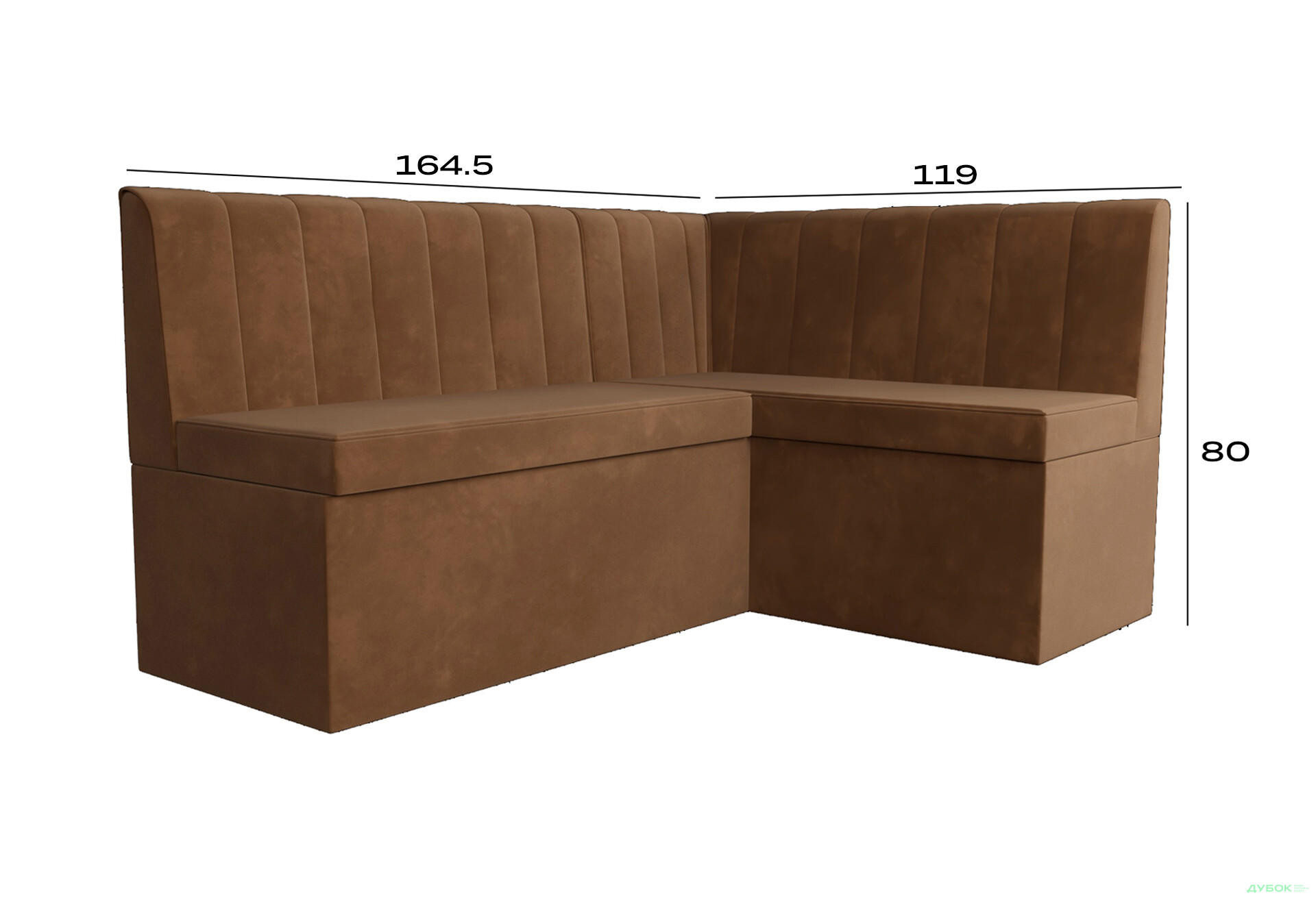 Зображення 7 - Кухонний куточок Kredens furniture Чикаго з нішею 165 см, коричневий (London 4)