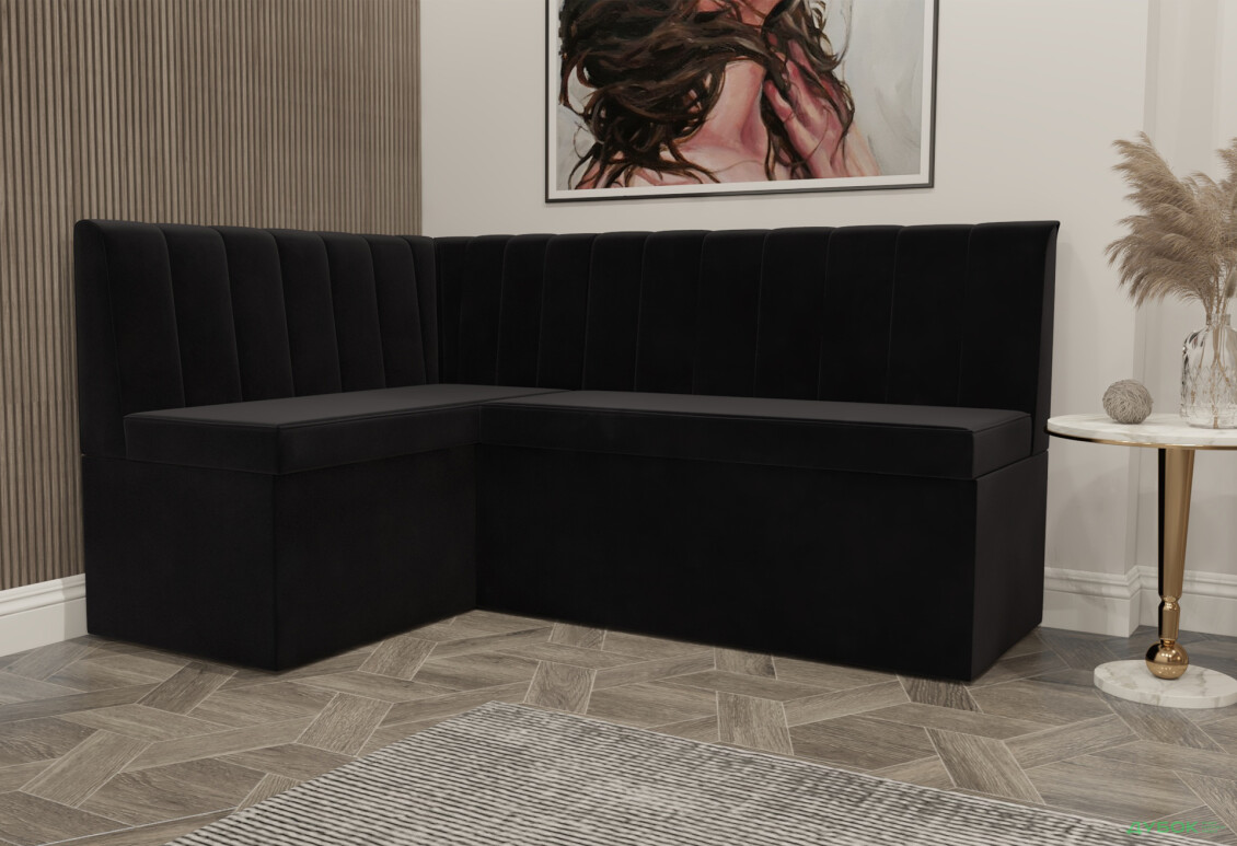 Зображення 4 - Кухонний куточок Kredens furniture Чикаго з нішею 165 см, чорний (London 17)