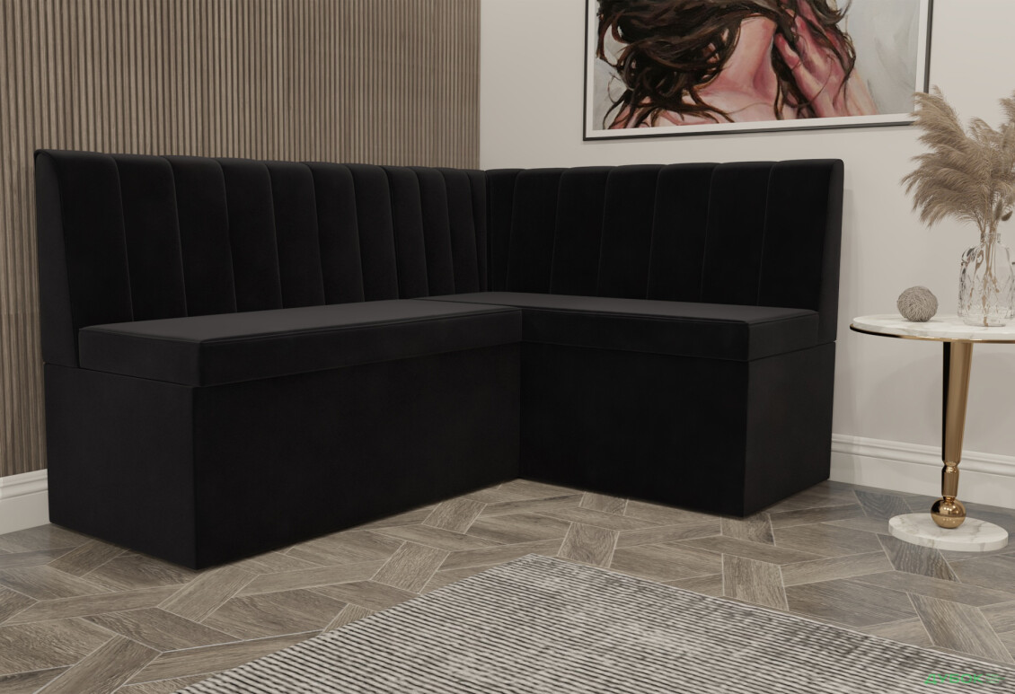 Зображення 2 - Кухонний куточок Kredens furniture Чикаго з нішею 165 см, чорний (London 17)