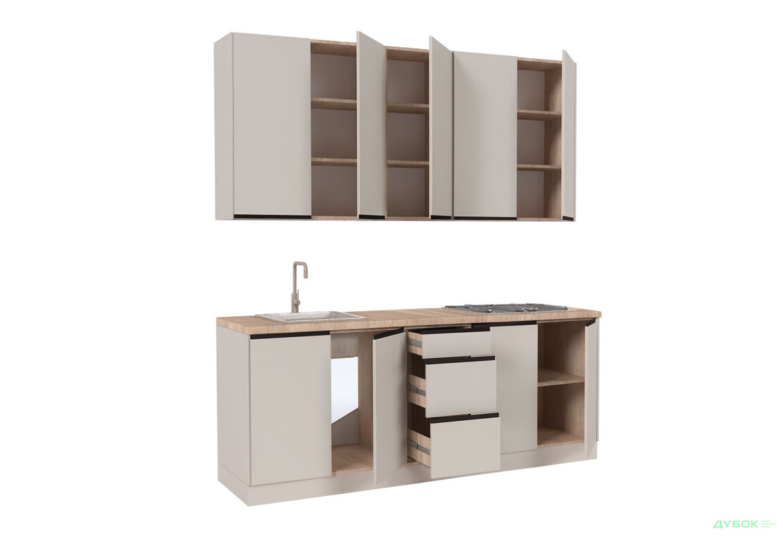Кухня Світ меблів Тіна 200 см сатин - Зображення 3 Зображення 3 - Кухня Світ меблів Тіна 200 см сатин