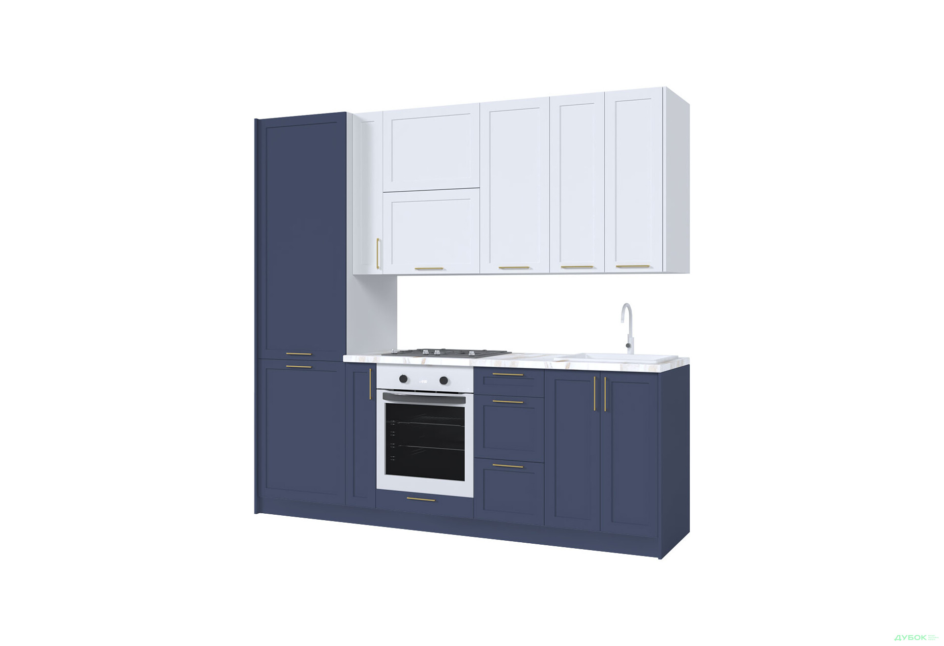 Кухня MiroMark Вінтаж / Vintage 240 см блакитний напівмат / білий напівмат - Зображення 3 Зображення 3 - Кухня MiroMark Вінтаж / Vintage 240 см блакитний напівмат / білий напівмат