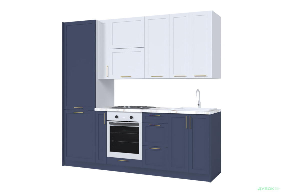 Кухня MiroMark Вінтаж / Vintage 240 см блакитний напівмат / білий напівмат - Зображення 3 Зображення 3 - Кухня MiroMark Вінтаж / Vintage 240 см блакитний напівмат / білий напівмат