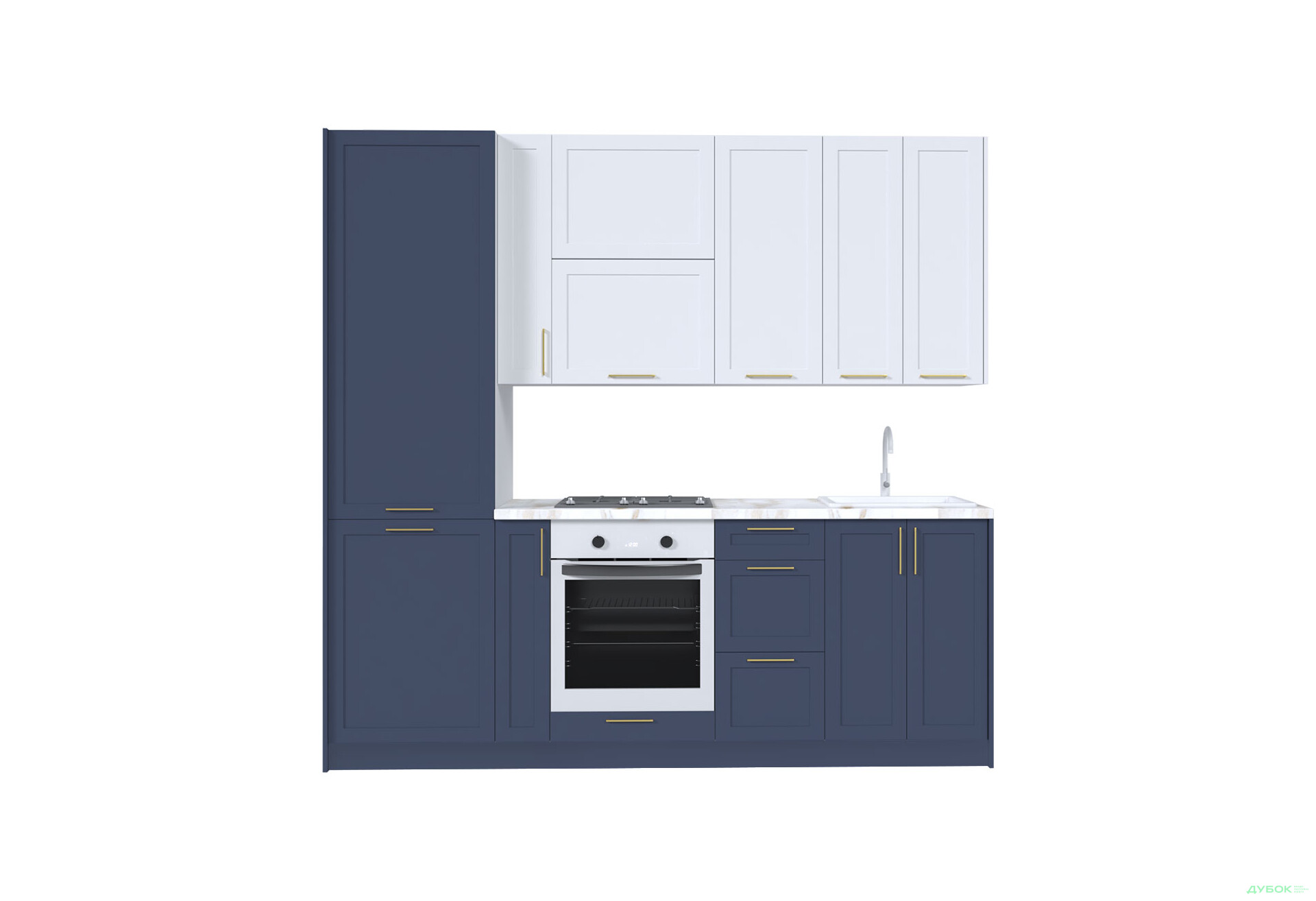 Кухня MiroMark Вінтаж / Vintage 240 см блакитний напівмат / білий напівмат - Зображення 2 Зображення 2 - Кухня MiroMark Вінтаж / Vintage 240 см блакитний напівмат / білий напівмат