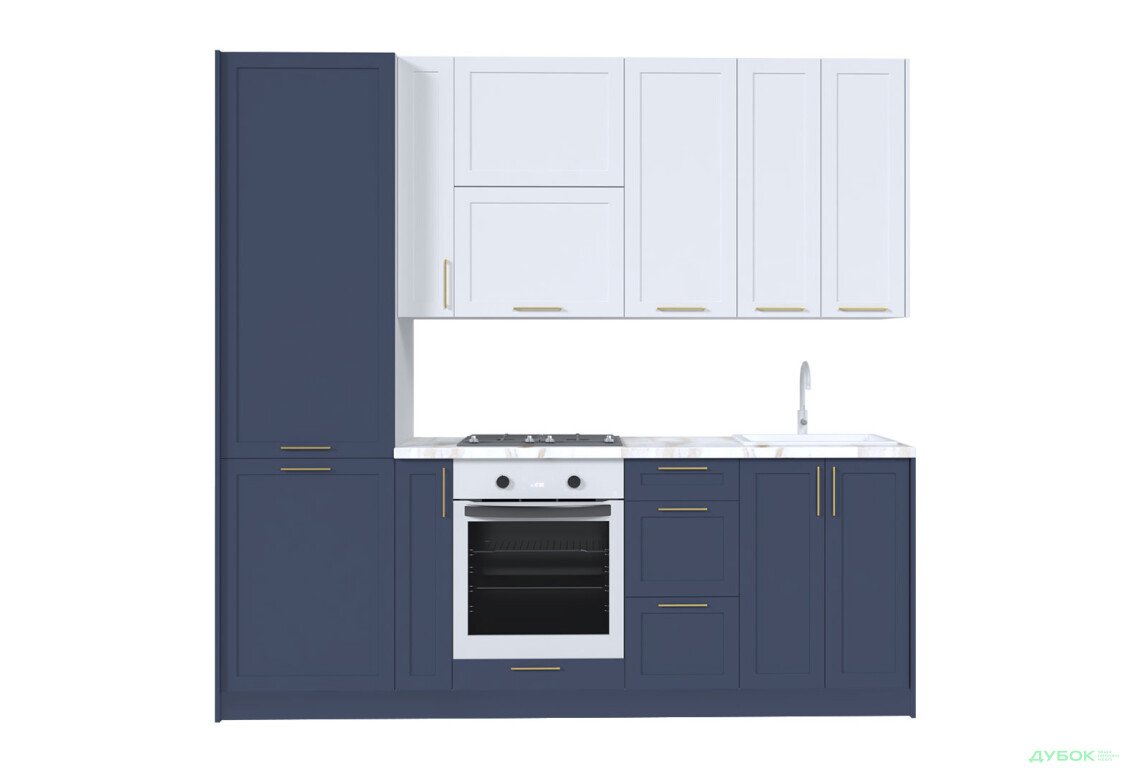 Кухня MiroMark Вінтаж / Vintage 240 см блакитний напівмат / білий напівмат - Зображення 2 Зображення 2 - Кухня MiroMark Вінтаж / Vintage 240 см блакитний напівмат / білий напівмат