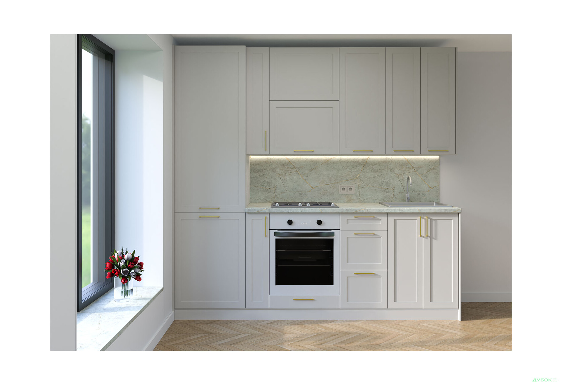 Кухня MiroMark Вінтаж / Vintage 240 см сірий RAL 7047 - Зображення 1 Зображення 1 - Кухня MiroMark Вінтаж / Vintage 240 см сірий RAL 7047