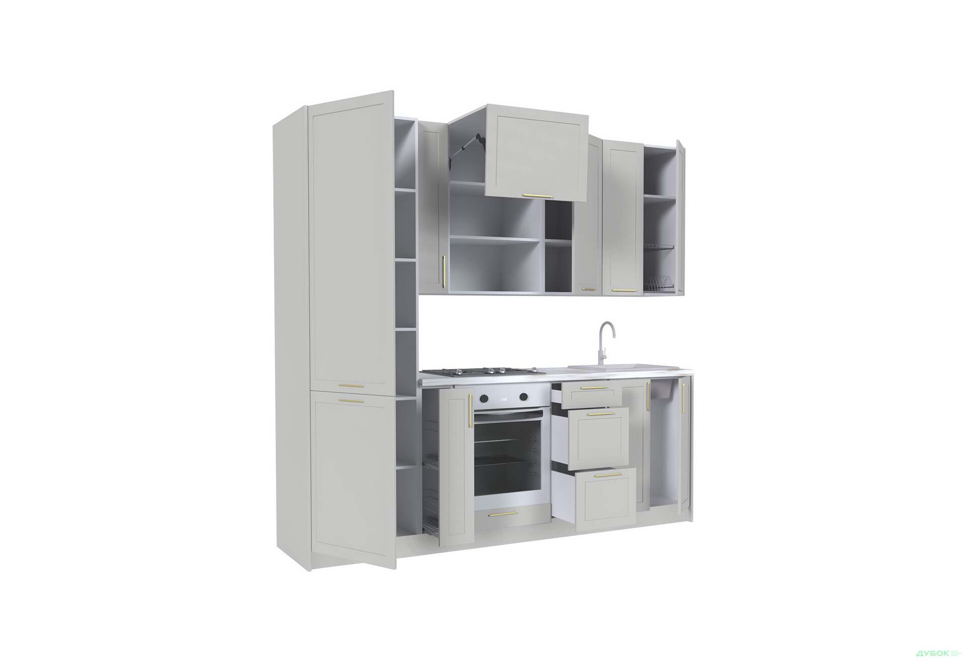 Кухня MiroMark Вінтаж / Vintage 240 см сірий RAL 7047 - Зображення 4 Зображення 4 - Кухня MiroMark Вінтаж / Vintage 240 см сірий RAL 7047