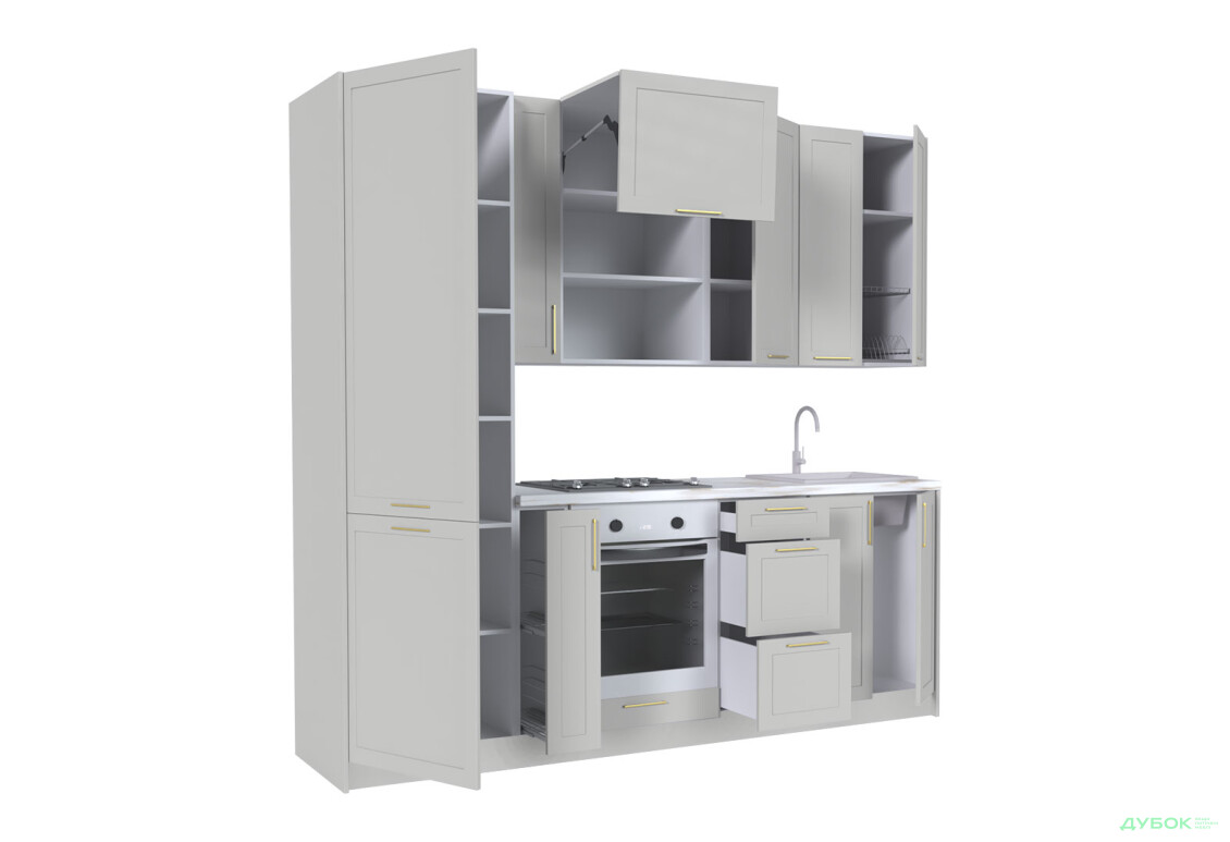 Кухня MiroMark Вінтаж / Vintage 240 см сірий RAL 7047 - Зображення 4 Зображення 4 - Кухня MiroMark Вінтаж / Vintage 240 см сірий RAL 7047