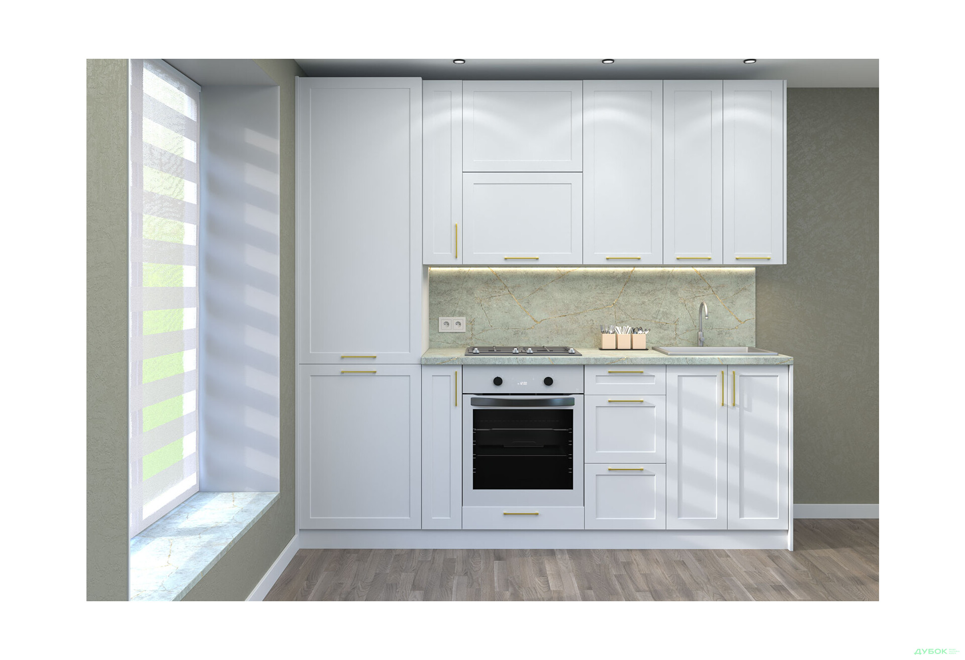 Кухня MiroMark Вінтаж / Vintage 240 см білий напівмат - Зображення 1 Зображення 1 - Кухня MiroMark Вінтаж / Vintage 240 см білий напівмат