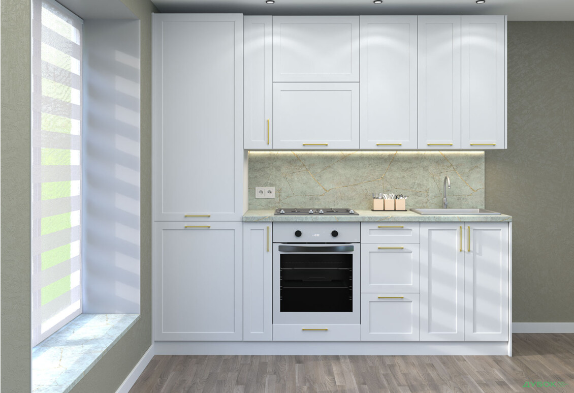 Кухня MiroMark Вінтаж / Vintage 240 см білий напівмат - Зображення 1 Зображення 1 - Кухня MiroMark Вінтаж / Vintage 240 см білий напівмат