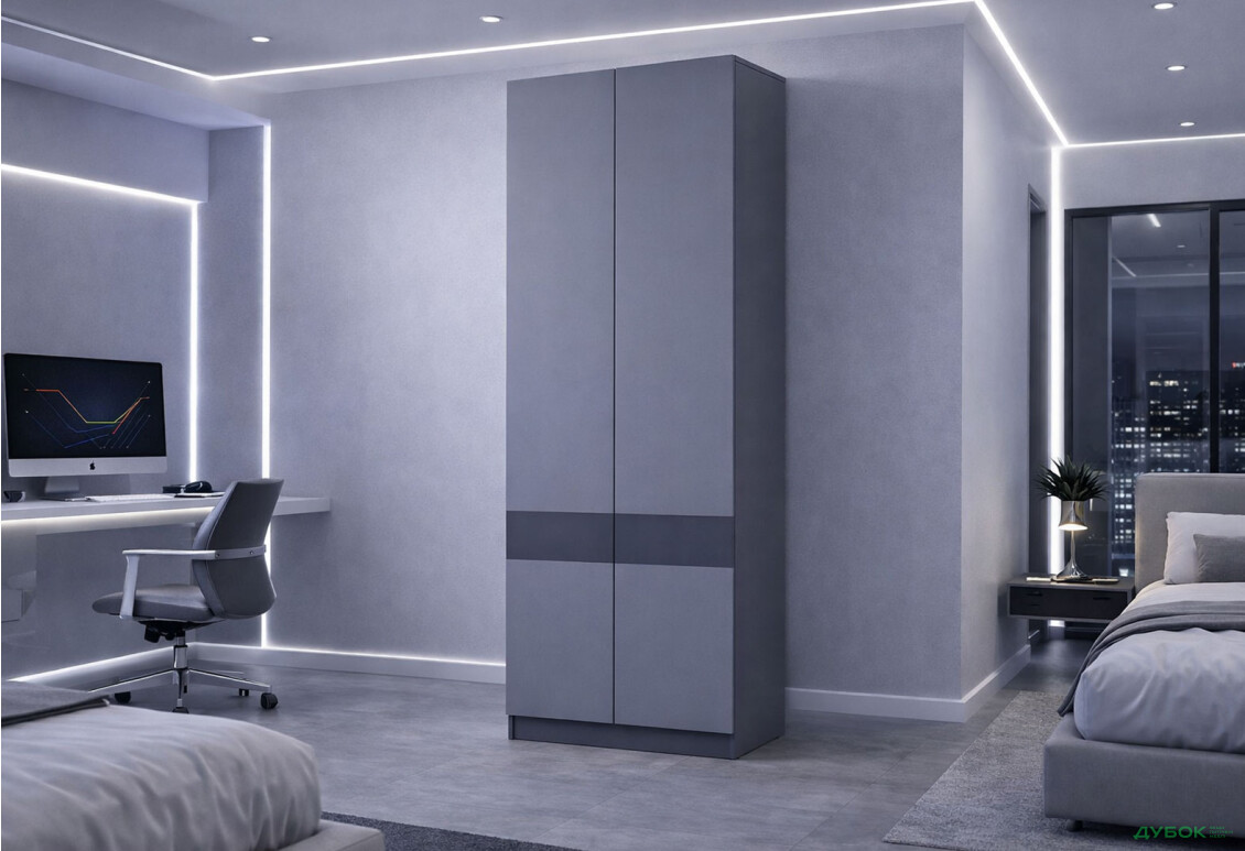 Изображение 2 - Шкаф Doros Сола 2-дверный 60 см графит / серый