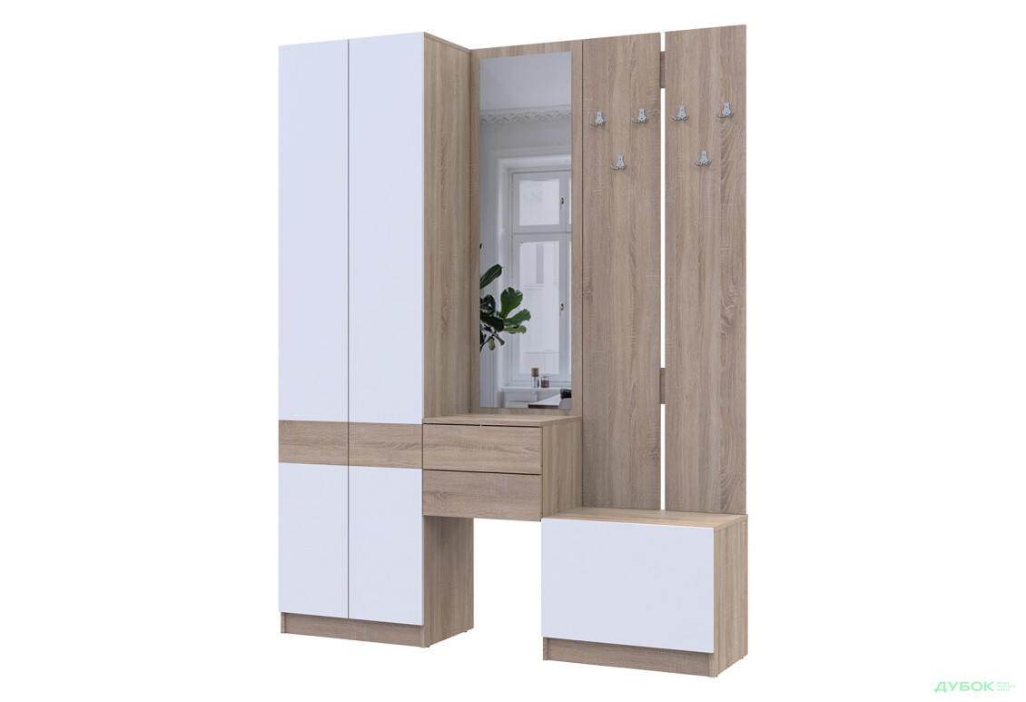 Изображение 2 - Прихожая Сола Doros 165 см, дуб сонома / белый