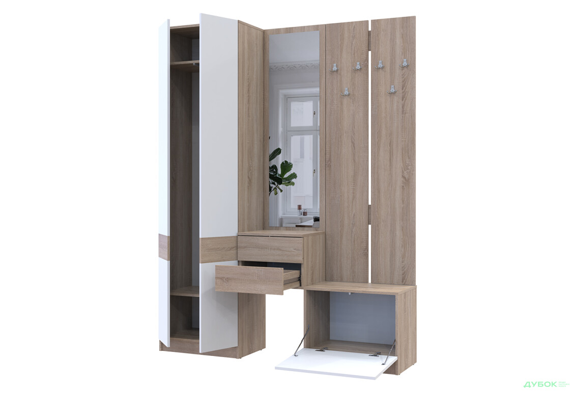 Изображение 4 - Прихожая Сола Doros 165 см, дуб сонома / белый