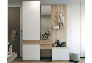 Прихожая Сола Doros 165 см, дуб сонома / белый