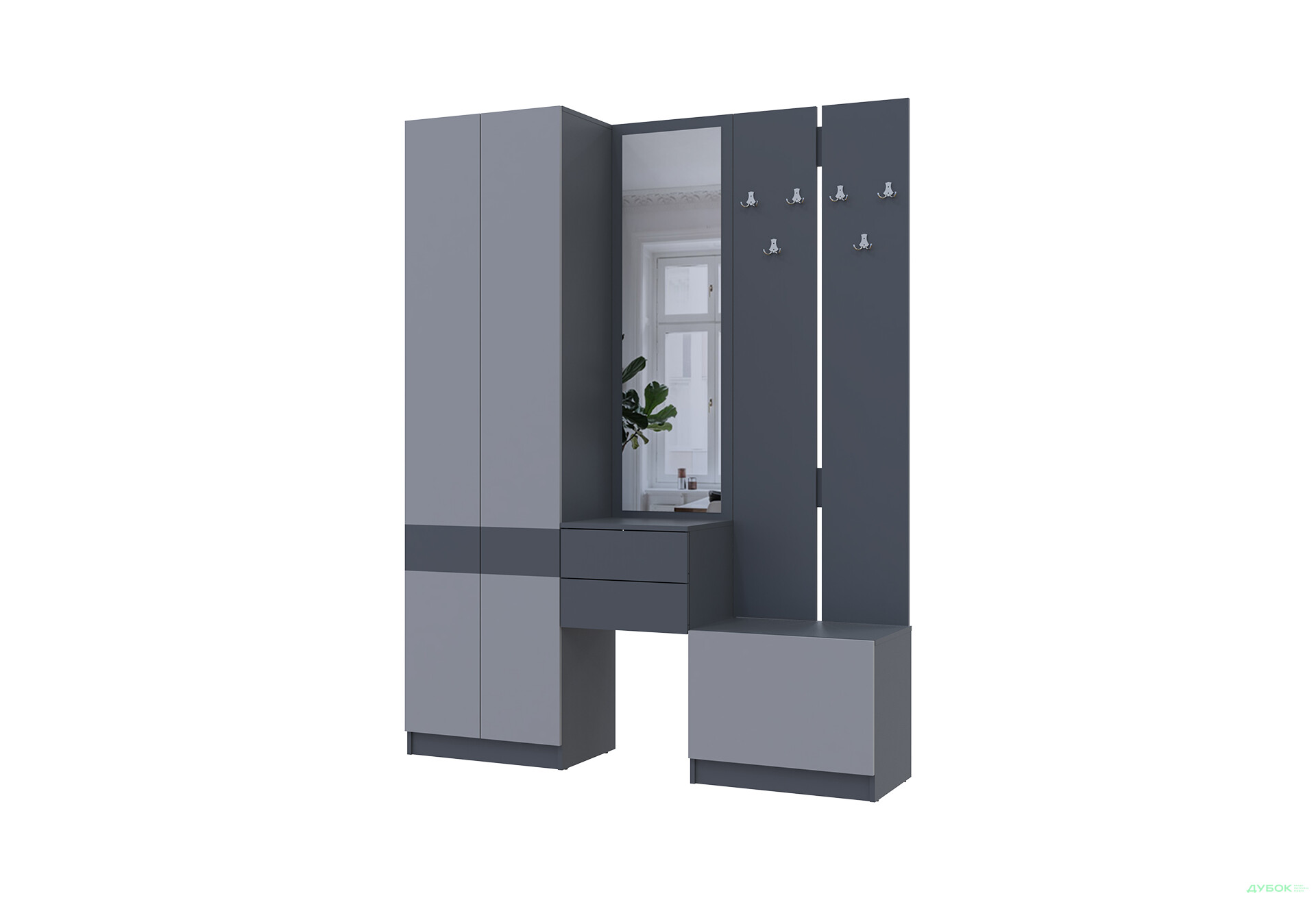 Изображение 2 - Прихожая Сола Doros 165 см, графит / серый
