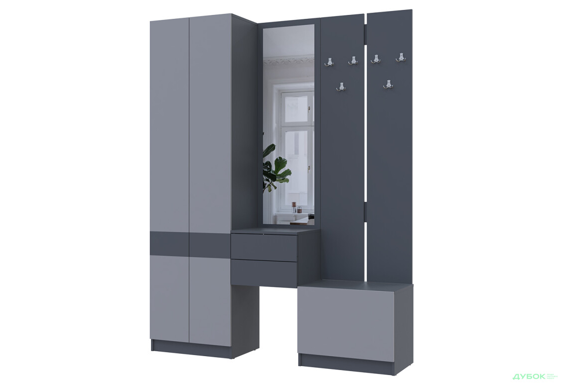 Изображение 2 - Прихожая Сола Doros 165 см, графит / серый