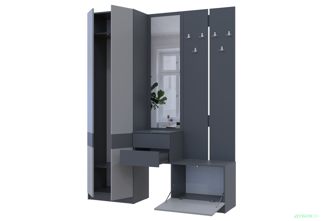 Изображение 4 - Прихожая Сола Doros 165 см, графит / серый