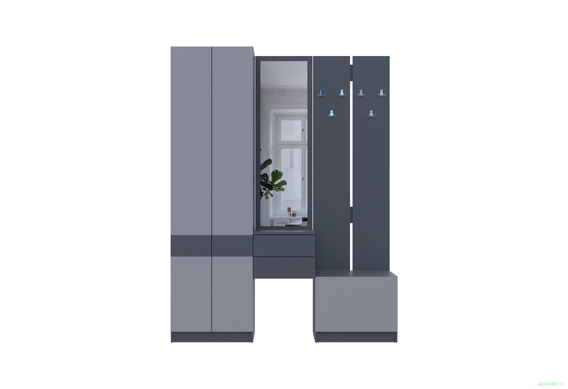 Изображение 3 - Прихожая Сола Doros 165 см, графит / серый