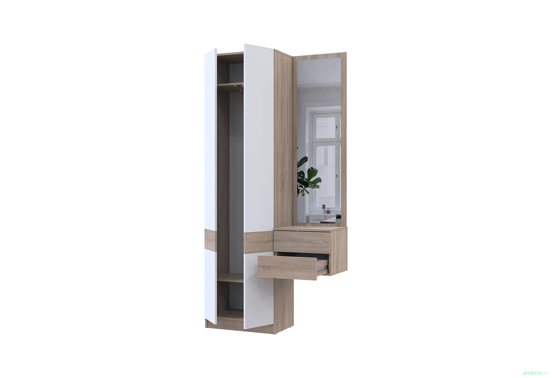 Изображение 4 - Прихожая Сола Doros со шкафом 105 см, дуб сонома / белый
