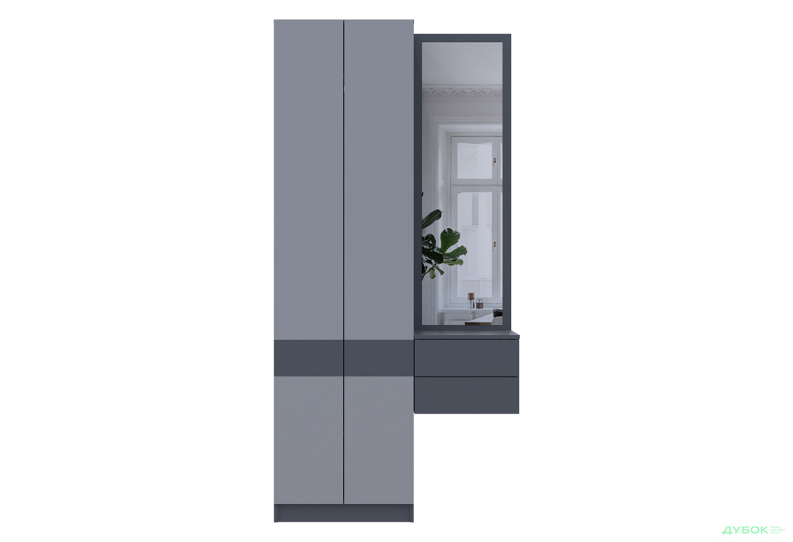 Зображення 2 - Передпокій Сола Doros з шафою 105 см, графіт / сірий