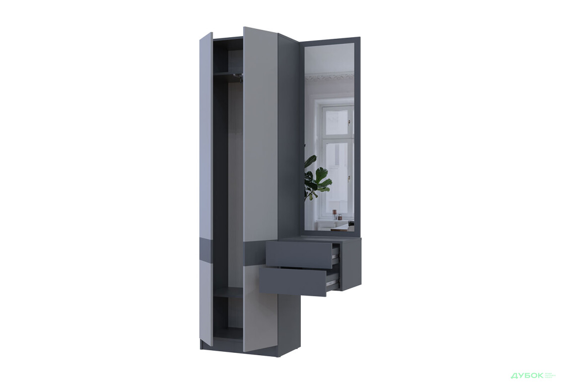 Зображення 5 - Передпокій Сола Doros з шафою 105 см, графіт / сірий