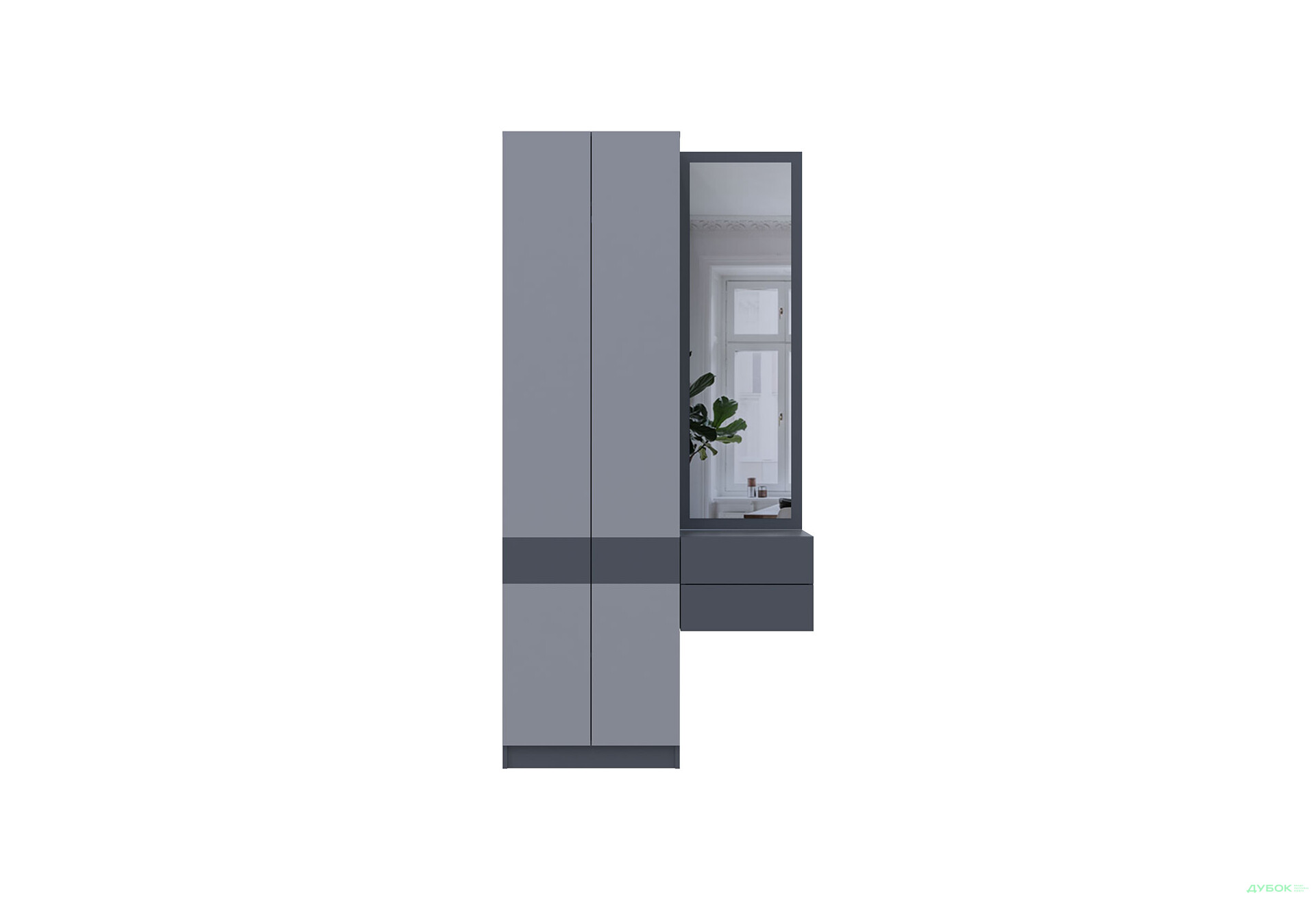 Зображення 3 - Передпокій Сола Doros з шафою 105 см, графіт / сірий