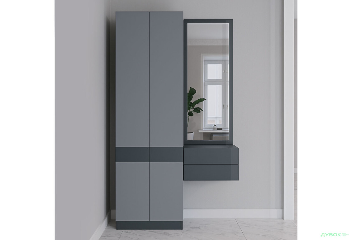 Передпокій Сола Doros з шафою 105 см, графіт / сірий