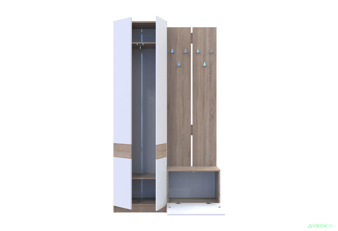 Зображення 6 - Передпокій Сола Doros 120 см, дуб сонома / білий