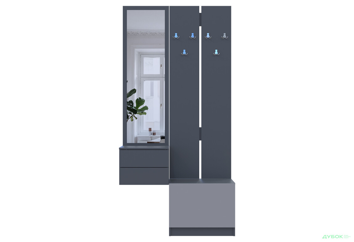 Изображение 2 - Прихожая Сола Doros 105 см, графит / серый