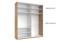 Шафа-купе MiroMark Асті 2-дверна 200х240 см фасади Дуб крафт/ Глянець Білий серія Н - Зображення 17 Зображення 17 - Шафа-купе MiroMark Асті 2-дверна 200х240 см фасади Дуб крафт/ Глянець Білий серія Н