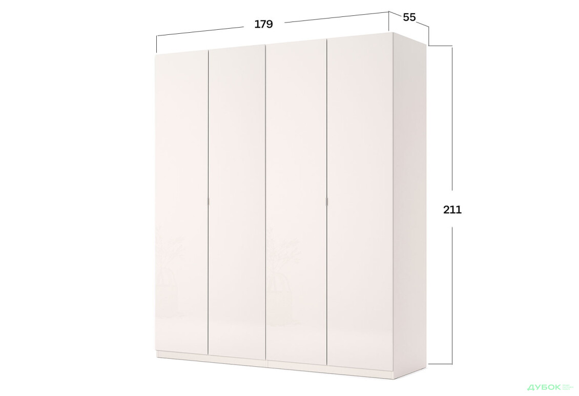 Шкаф МироМарк Лили / Lily 4-дверный 179 см, глянец кашемир, серия Н - Изображение 4 Изображение 4 - Шкаф МироМарк Лили / Lily 4-дверный 179 см, глянец кашемир, серия Н