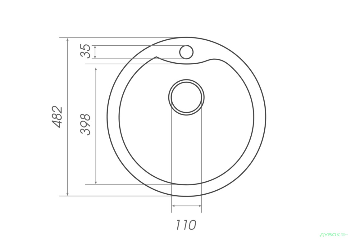 Зображення 10 - Гранітна мийка для кухні Platinum 480 Turas матова Platinum
